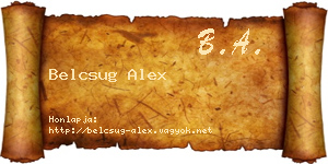 Belcsug Alex névjegykártya